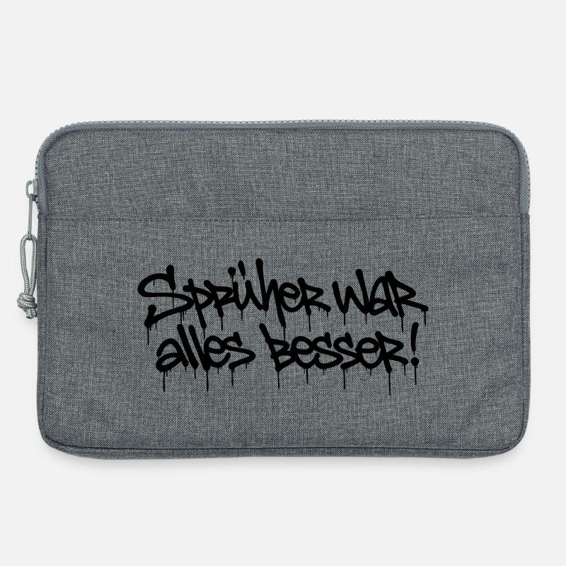 Sprayer was all better! – Graffiti Tag Design - Laptop bag 13" - heather grey