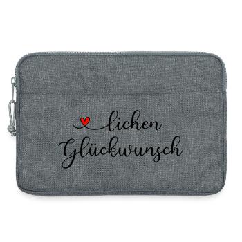herzlichen Glückwunsch - Laptoptasche 13" - Grau meliert - Vorne
