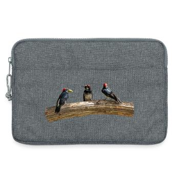 3 pics de gland sur un arbre, naturels - Sacoche pour ordinateur portable 13 pouces - gris chiné - Devant