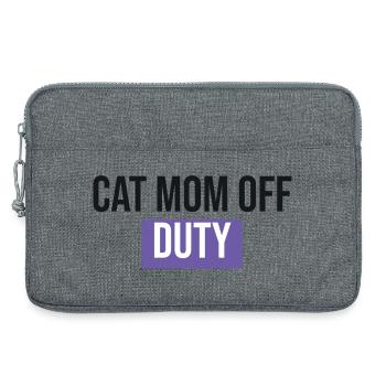 Maman de chat hors service - Cadeau de chat - Sacoche pour ordinateur portable 13 pouces - gris chiné - Devant