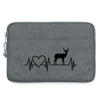 Antilope Herz Silhouette - Laptoptasche 13" - Grau meliert - Vorne