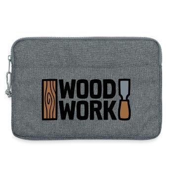 Wood Work Schriftzug Logo - Laptoptasche 13" - Grau meliert - Vorne