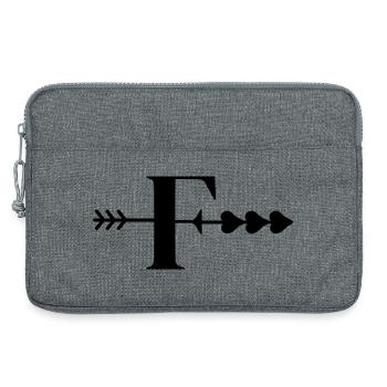 Buchstabe f Pfeilherz - Laptoptasche 13" - Grau meliert - Vorne