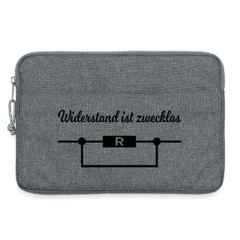 Widerstand ist zwecklos. - Laptoptasche 13" - Grau meliert - Vorne