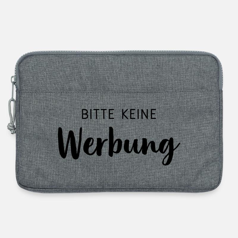 Bitte keine Werbung Aufkleber Briefkasten - Laptoptasche 13" - Grau meliert