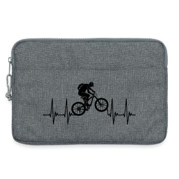 EGK; Vélo, VTT, rythme cardiaque, vélo - Sacoche pour ordinateur portable 13 pouces - gris chiné - Devant