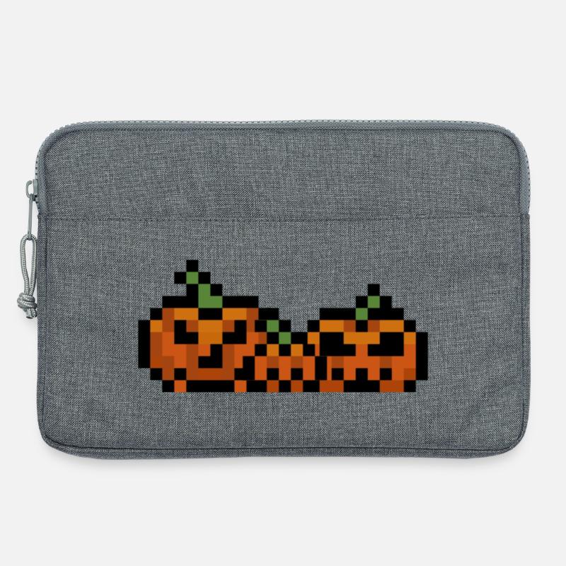 Pixel Pumpkin Retro 8Bit Design - Laptop bag 13" - heather grey