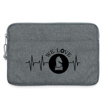 Schach Puls Herzschlag Pferd Symbol Liebe knight - Laptoptasche 13" - Grau meliert - Vorne
