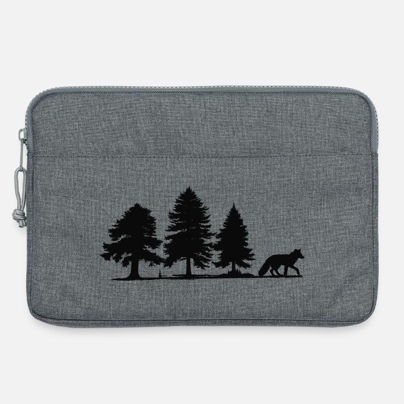 Forest Path Fox Silhouette - Laptop bag 13" - heather grey