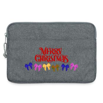 Merry Christmas Bow Parade - Laptop bag 13" - heather grey - Front