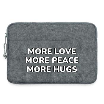 Mehr Love Peace Hugs Typografie - Laptoptasche 13" - Grau meliert - Vorne