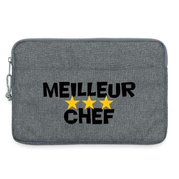 meilleur chef - Sacoche pour ordinateur portable 13 pouces - gris chiné - Devant