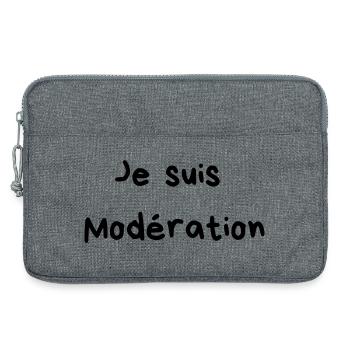 I drink in moderation - 2 - Laptop bag 13" - heather grey - Front