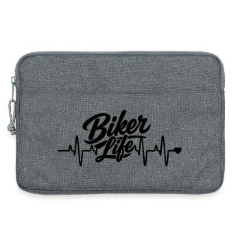 Biker herzfrequenz - Laptoptasche 13" - Grau meliert - Vorne