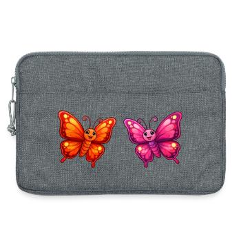 Papillons de dessins animés colorés - Sacoche pour ordinateur portable 13 pouces - gris chiné - Devant