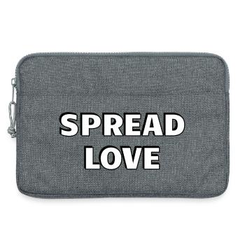 Spread Love Bold Black White Typography - Laptop bag 13" - heather grey - Front