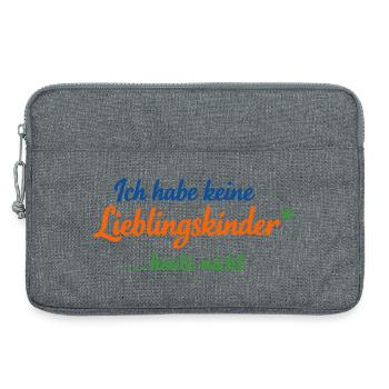Keine Lieblingskinder heute – Lustiger Mama Spruch - Laptoptasche 13" - Grau meliert - Vorne