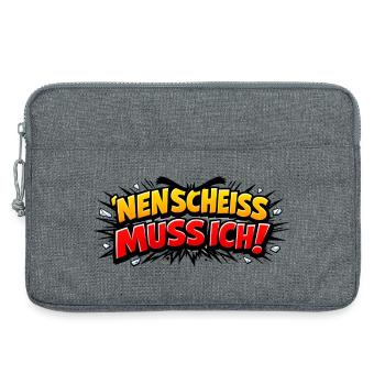 Nen Scheiss Muss Ich - Laptoptasche 13" - Grau meliert - Vorne