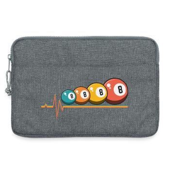Billard Herzschlag 9 Ball Pool Snooker Spieler - Laptoptasche 13" - Grau meliert - Vorne