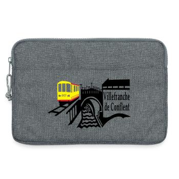 le petit train jaune - Sacoche pour ordinateur portable 13 pouces - gris chiné - Devant