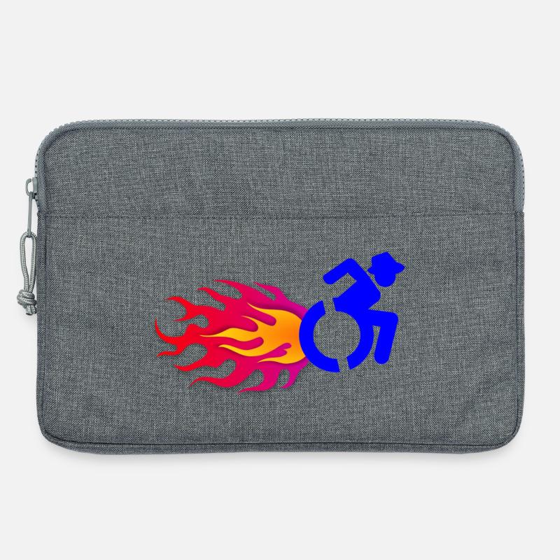 Rollstuhlfahrer mit Flammen # - Laptoptasche 13" - Grau meliert