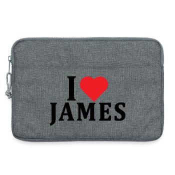 T-Shirt I love James T-Shirt Geschenkidee - Laptoptasche 13" - Grau meliert - Vorne