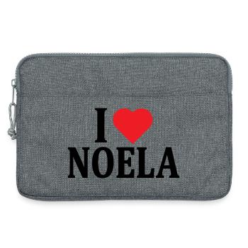 t-shirt j’aime Noela t-shirt idée cadeau - Sacoche pour ordinateur portable 13 pouces - gris chiné - Devant