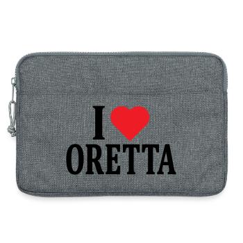 J’aime Oretta t-shirt t-shirt idée cadeau - Sacoche pour ordinateur portable 13 pouces - gris chiné - Devant