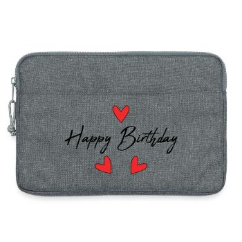 JOYEUX ANNIVERSAIRE. HAPPY BIRTHDAY. ANNIVERSAIRE. - Sacoche pour ordinateur portable 13 pouces - gris chiné - Devant