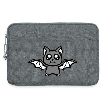 Petite Chauve-souris mignonne Halloween Drôle Bande dessinée Mignon - Sacoche pour ordinateur portable 13 pouces - gris chiné - Devant