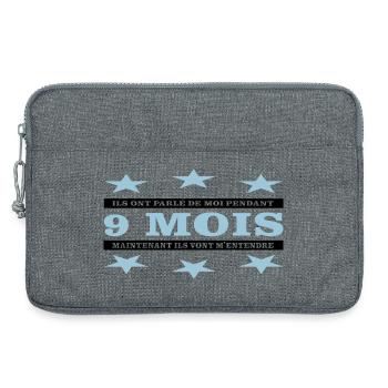 9 months - Laptop bag 13" - heather grey - Front