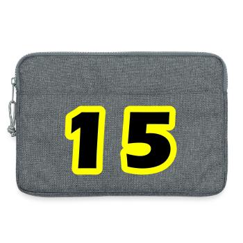 Symbole numérique 15 - Sacoche pour ordinateur portable 13 pouces - gris chiné - Devant