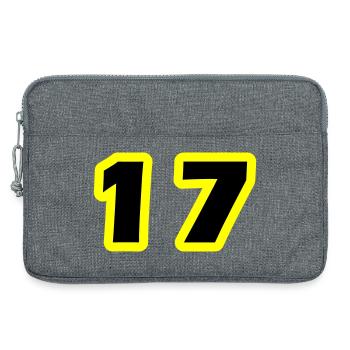17 Number Symbol - Laptop bag 13" - heather grey - Front