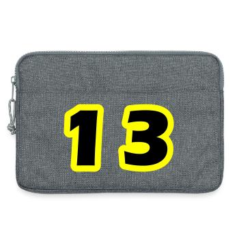 Symbole numérique 13 - Sacoche pour ordinateur portable 13 pouces - gris chiné - Devant