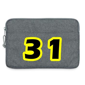 Symbole du chiffre 31 - Sacoche pour ordinateur portable 13 pouces - gris chiné - Devant