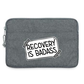 Recovery Is Badass Logo, citation de rétablissement motivant - Sacoche pour ordinateur portable 13 pouces - gris chiné - Devant