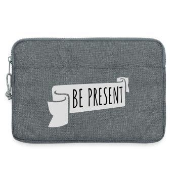 Soyez présent en ce moment, ici et maintenant Texte de citation - Sacoche pour ordinateur portable 13 pouces - gris chiné - Devant
