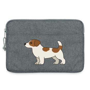 Beagle Cartoon Dog White Brown - Laptop bag 13" - heather grey - Front