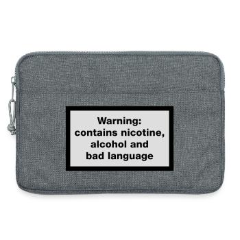 Avertissement: contient, la nicotine, l'alcool et - Sacoche pour ordinateur portable 13 pouces - gris chiné - Devant