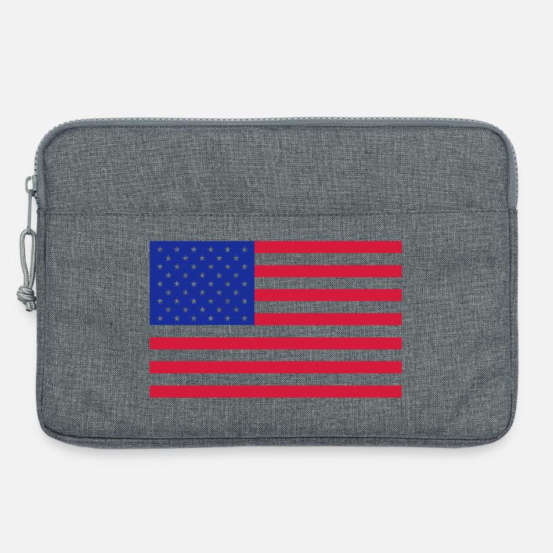 Flagge Amerika - Laptoptasche 13" - Grau meliert
