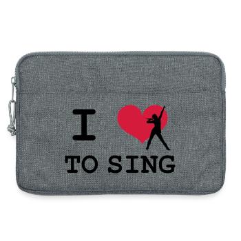 I Love To Sing - Laptop bag 13" - heather grey - Front
