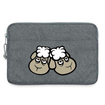 Couple de moutons Fatigué Triste Somnolent Ami épuisé - Sacoche pour ordinateur portable 13 pouces - gris chiné - Devant
