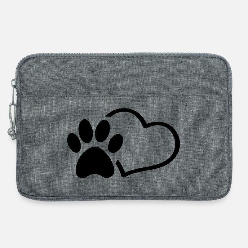 Pfote Herz - Laptoptasche 13" - Grau meliert