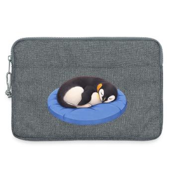 Cute Cartoon Penguin Sleeping Cuddling - Laptop bag 13" - heather grey - Front