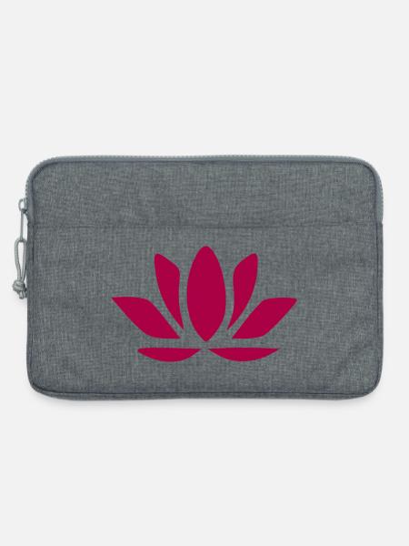 Lotusblume Lotusblüte rot Seerose Blume Blumen - Laptoptasche 13" - Grau meliert
