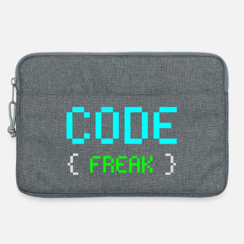 Pixel Code Freak Neon Tee - Laptop bag 13" - heather grey