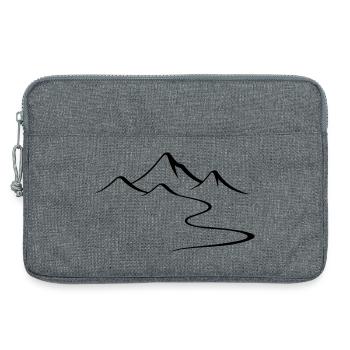 Mountains Outline Silhouette - Laptop bag 13" - heather grey - Front