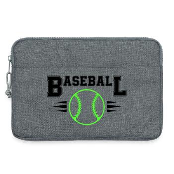 Balle de baseball néon avec points illuminés - Sacoche pour ordinateur portable 13 pouces - gris chiné - Devant