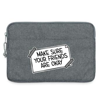 Assurez-vous que vos amis vont bien Logo de citation des amis - Sacoche pour ordinateur portable 13 pouces - gris chiné - Devant