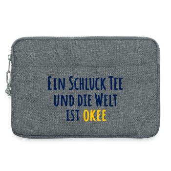 Ein Schluck Tee und die Welt ist okee - Laptoptasche 13" - Grau meliert - Vorne